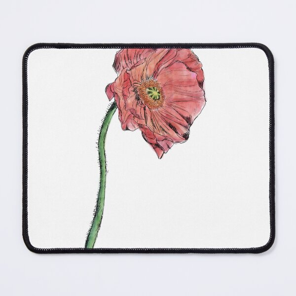 Item preview, Coral Poppy Pen and Watercolor Portrait designed and sold by Nathan Graves Art.