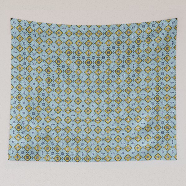 Item preview, Mediterranean Blue & Gold Tile Pattern Design designed and sold by Klaudesign.