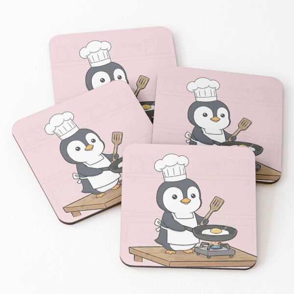 Item preview, Cute Penguin Chef Cooking an Egg | Funny Animal Cooking Art designed and sold by ProperGoodArt.