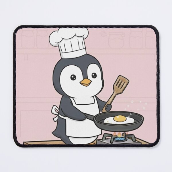 Item preview, Cute Penguin Chef Cooking an Egg | Funny Animal Cooking Art designed and sold by ProperGoodArt.