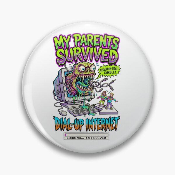 Item preview, Neon 90s Monster vs Dial-Up Survivor - Retro Tech Humor designed and sold by Chejen Charity.
