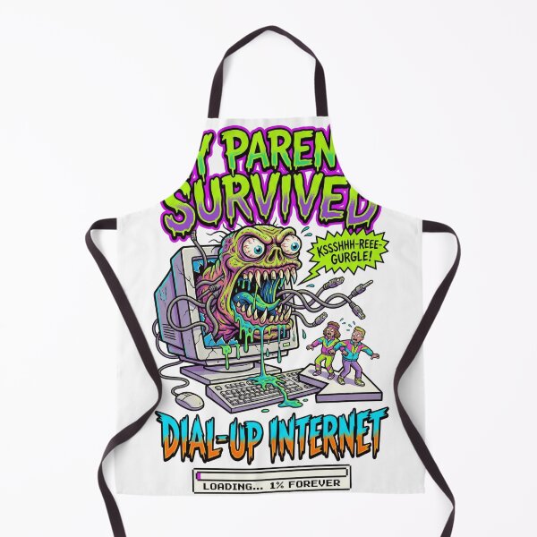 Item preview, Neon 90s Monster vs Dial-Up Survivor - Retro Tech Humor designed and sold by Chejen Charity.