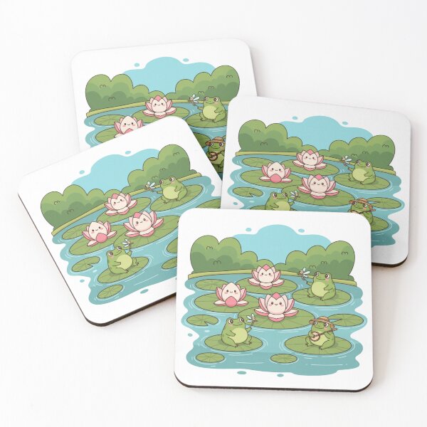 Item preview, Frogs are entertaining on lily leaves in a pond water designed and sold by MagicMaker1984.