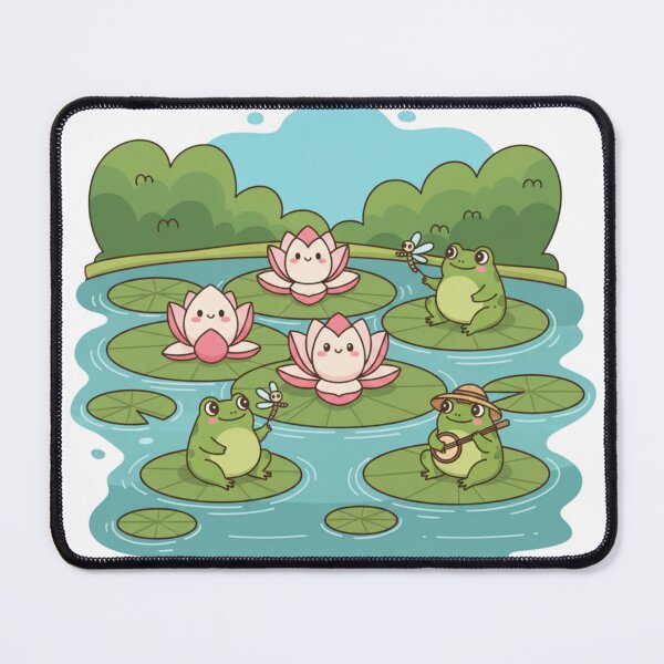 Item preview, Frogs are entertaining on lily leaves in a pond water designed and sold by MagicMaker1984.