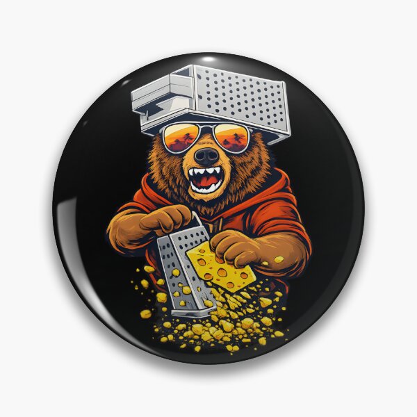Item preview, Bear with Cheese Grater Hat and Sunglasses Retro Sunset designed and sold by Aesthetic-Avenue.