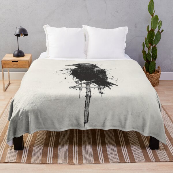 Item preview, Raven on sword with ink splatters designed and sold by anytka.