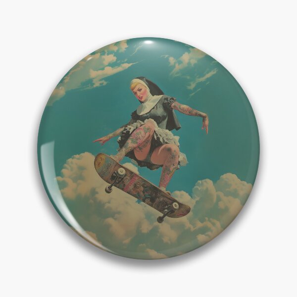 Item preview, Skateboarding Nun Our Lady of Perpetual Airtime designed and sold by DalmatianNation.