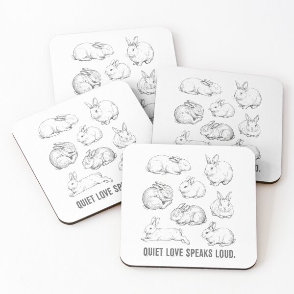 Item preview, Rabbit Vintage Tattoo Illustration Quiet Love Speaks Loud designed and sold by MuniraWearify.