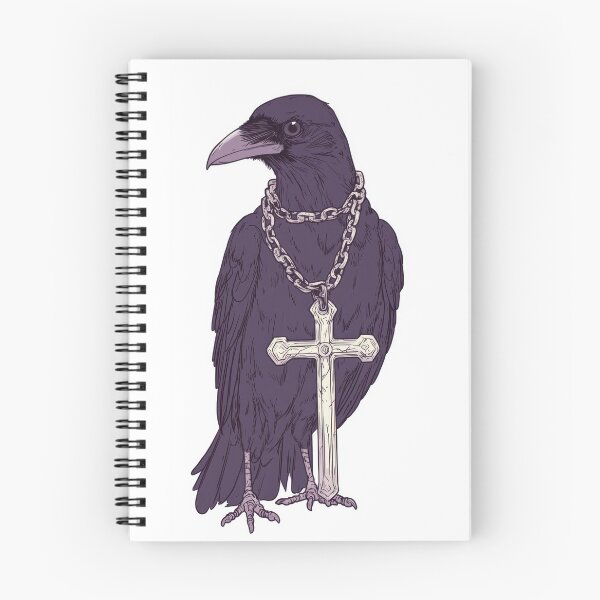 Item preview, Crow wears a chain with a cross designed and sold by anytka.