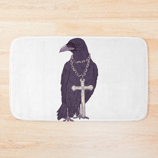 Item preview, Crow wears a chain with a cross designed and sold by anytka.