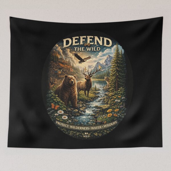 Item preview, DEFEND THE WILD, PROTECT WILDERNESS,  WILDLIFE. designed and sold by raspeed.