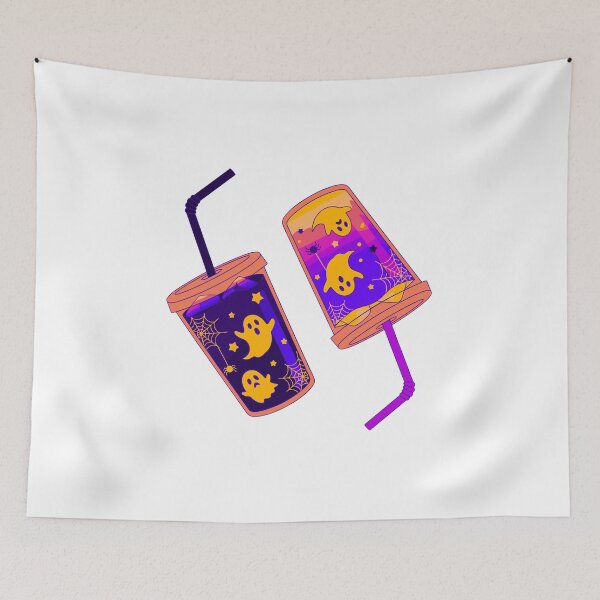 Item preview, Neon Ghost Halloween Drink Cup Illustration designed and sold by Horrify.