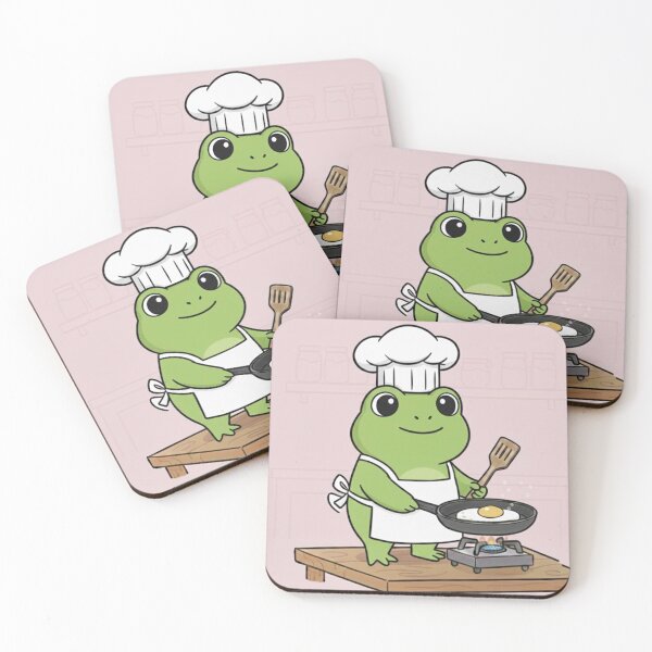 Item preview, Cute Frog Chef Cooking an Egg | Funny Animal Cooking Art designed and sold by ProperGoodArt.