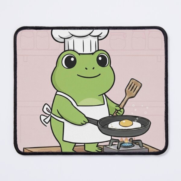 Item preview, Cute Frog Chef Cooking an Egg | Funny Animal Cooking Art designed and sold by ProperGoodArt.