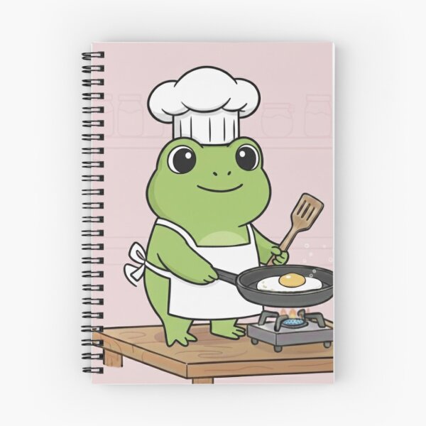 Item preview, Cute Frog Chef Cooking an Egg | Funny Animal Cooking Art designed and sold by ProperGoodArt.