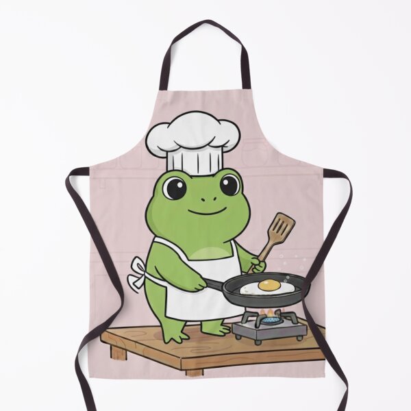 Item preview, Cute Frog Chef Cooking an Egg | Funny Animal Cooking Art designed and sold by ProperGoodArt.