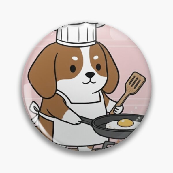 Item preview, Cute Dog Chef Cooking an Egg | Funny Animal Cooking Art designed and sold by ProperGoodArt.