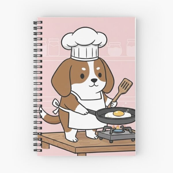 Item preview, Cute Dog Chef Cooking an Egg | Funny Animal Cooking Art designed and sold by ProperGoodArt.