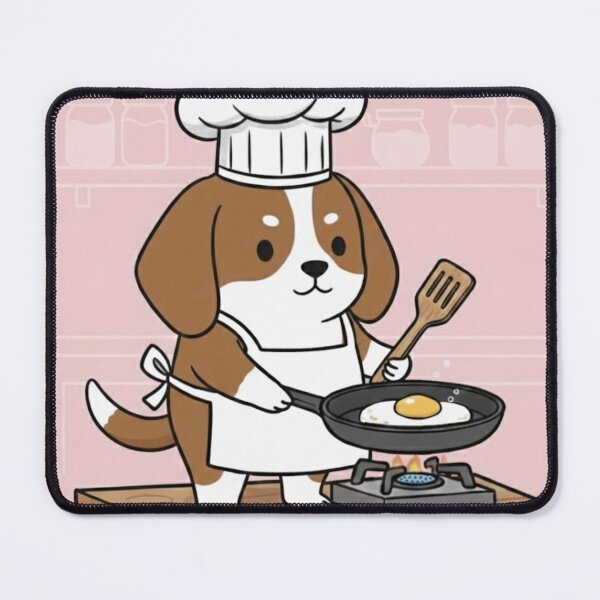 Item preview, Cute Dog Chef Cooking an Egg | Funny Animal Cooking Art designed and sold by ProperGoodArt.