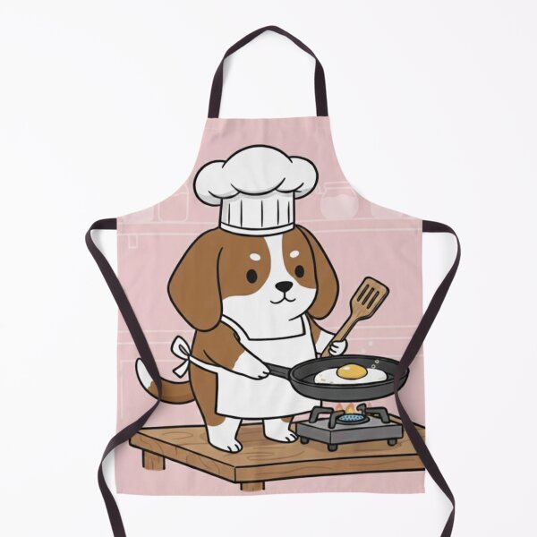 Item preview, Cute Dog Chef Cooking an Egg | Funny Animal Cooking Art designed and sold by ProperGoodArt.