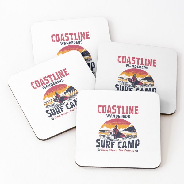 Item preview, Coastline Wanderers Surf Camp — Vintage Retro Surfer Girl Illustration designed and sold by Colorful-Garden.