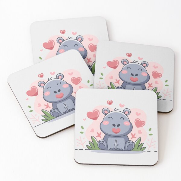 Item preview, Hippo Love Valentine Art designed and sold by NeatThingLover.