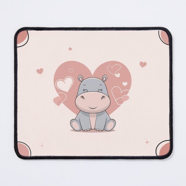 Item preview, Romantic Hippo Illustration designed and sold by NeatThingLover.