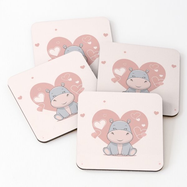 Item preview, Romantic Hippo Illustration designed and sold by NeatThingLover.
