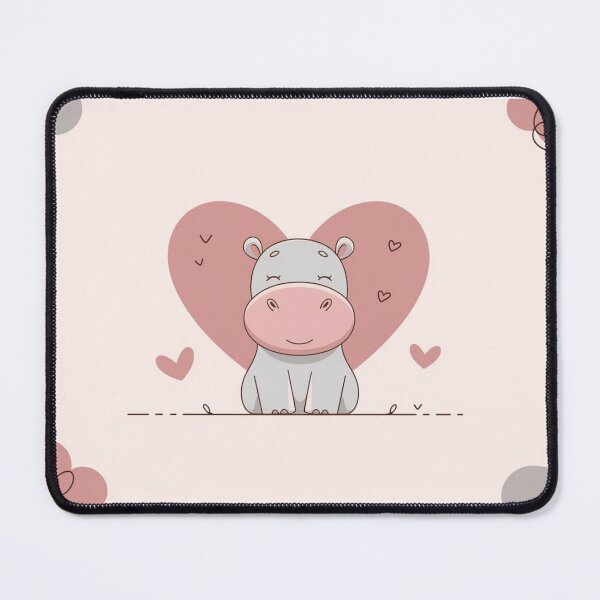 Item preview, Love Themed Hippo Illustration designed and sold by NeatThingLover.