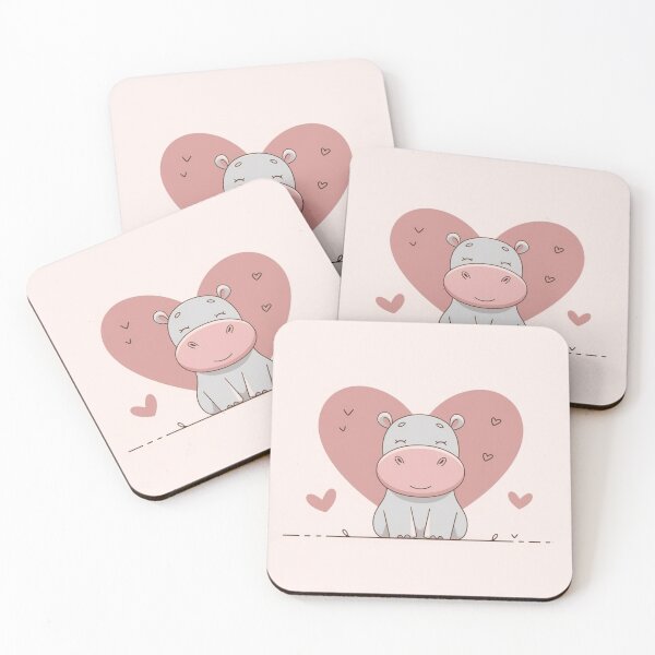 Item preview, Love Themed Hippo Illustration designed and sold by NeatThingLover.