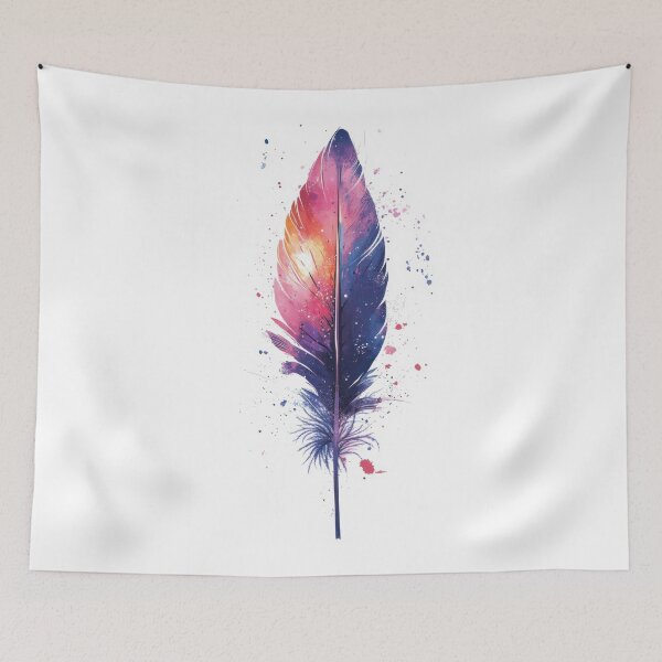 Item preview, Paint-splashed feather designed and sold by anytka.