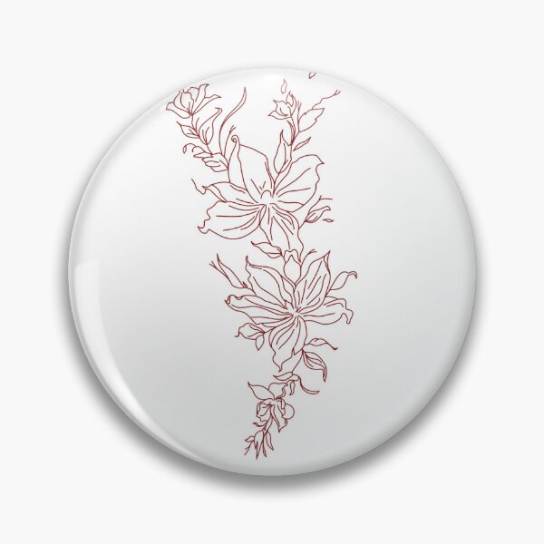 Item preview, Minimalist Fine Line Flower Tattoo I Red Fine Line Art designed and sold by BVL .