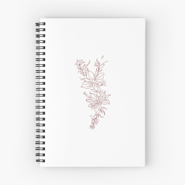 Item preview, Minimalist Fine Line Flower Tattoo I Red Fine Line Art designed and sold by BVL .
