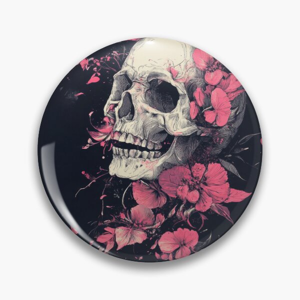 Item preview, Dark background floral skull designed and sold by anytka.