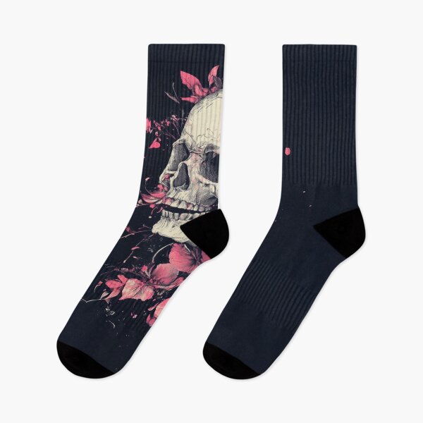 Item preview, Dark background floral skull designed and sold by anytka.