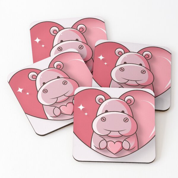 Item preview, Pink Valentine Hippo designed and sold by NeatThingLover.