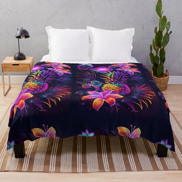 Item preview, Vibrant Neon Pineapple And Flowers designed and sold by NEXTLEVEL318.
