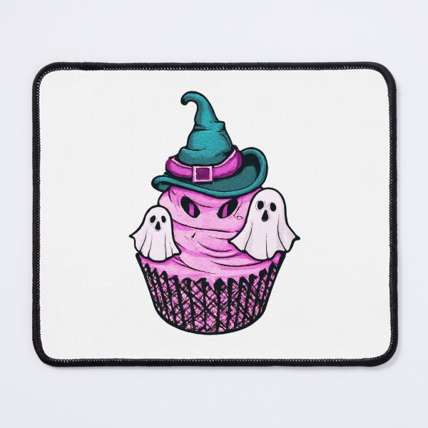 Item preview, Cute Halloween Ghost Cupcake with Witch Hat designed and sold by Horrify.