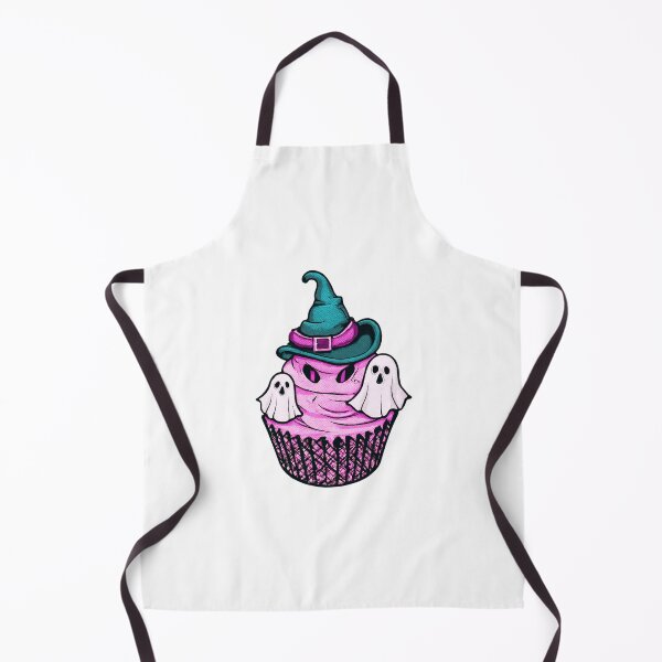 Item preview, Cute Halloween Ghost Cupcake with Witch Hat designed and sold by Horrify.