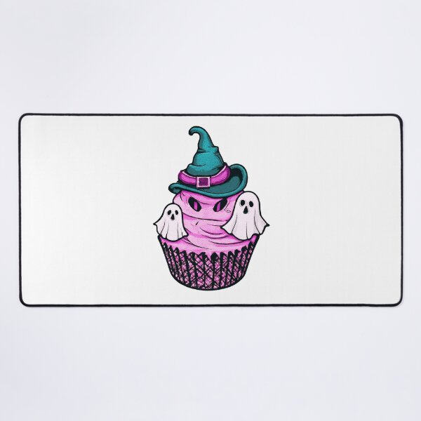Item preview, Cute Halloween Ghost Cupcake with Witch Hat designed and sold by Horrify.