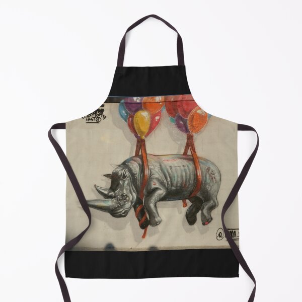 Item preview, Flying Rhino with Colorful Balloons Mural designed and sold by flashishoop.