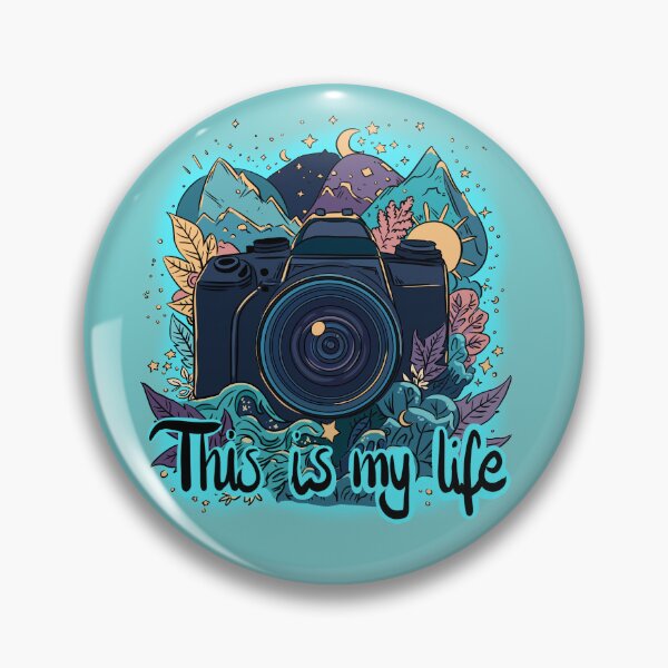 Item preview, Colorful DSLR Camera with Nature Elements - Text "This is my life" designed and sold by MartynaKanik.