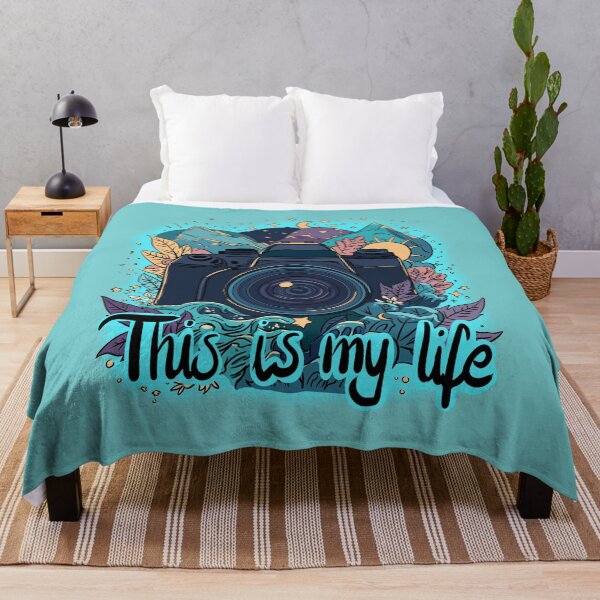 Item preview, Colorful DSLR Camera with Nature Elements - Text "This is my life" designed and sold by MartynaKanik.