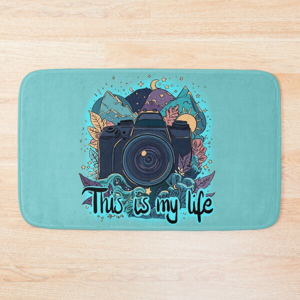 Item preview, Colorful DSLR Camera with Nature Elements - Text "This is my life" designed and sold by MartynaKanik.