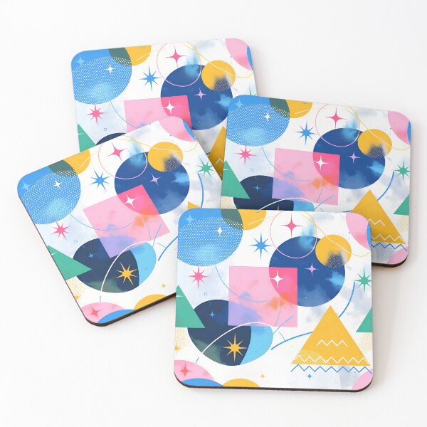 Item preview, Retro Pop Cosmic Abstract - Vibrant Geometric Shapes and Stars designed and sold by Flow19.