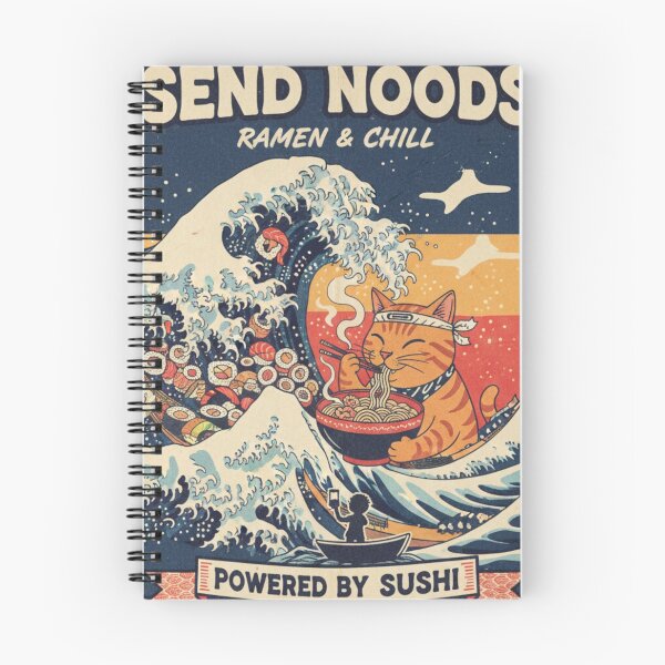 Item preview, The Great Wave of Sushi - Retro Japanese Woodblock Parody designed and sold by NonditStudio.