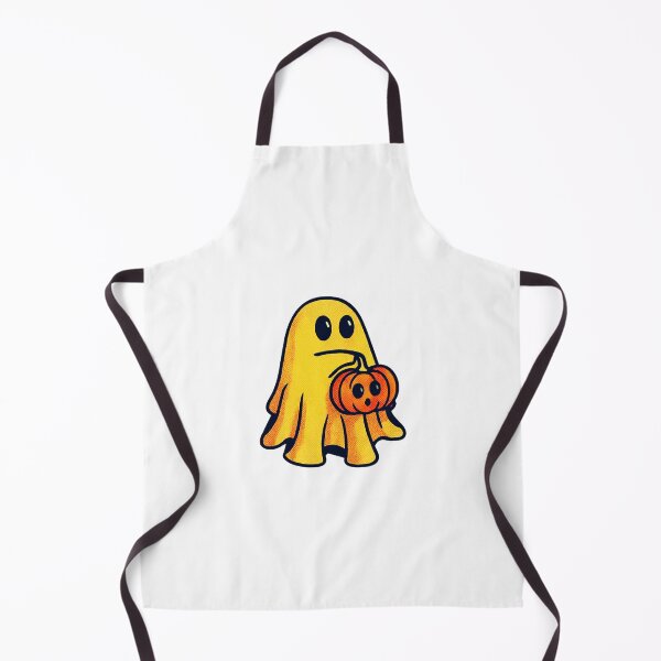 Item preview, Cute Halloween Ghost Holding Pumpkin Cartoon Art designed and sold by Horrify.