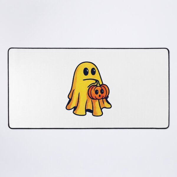 Item preview, Cute Halloween Ghost Holding Pumpkin Cartoon Art designed and sold by Horrify.