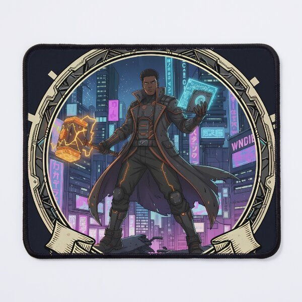 Item preview, Cyberpunk Forge-Lord Techno-Shaman Emblem designed and sold by Ekracreatives.