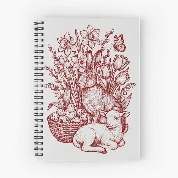 Item preview, Maroon Easter Nature - Vintage Red Ink Engraving designed and sold by DigitalGlade.